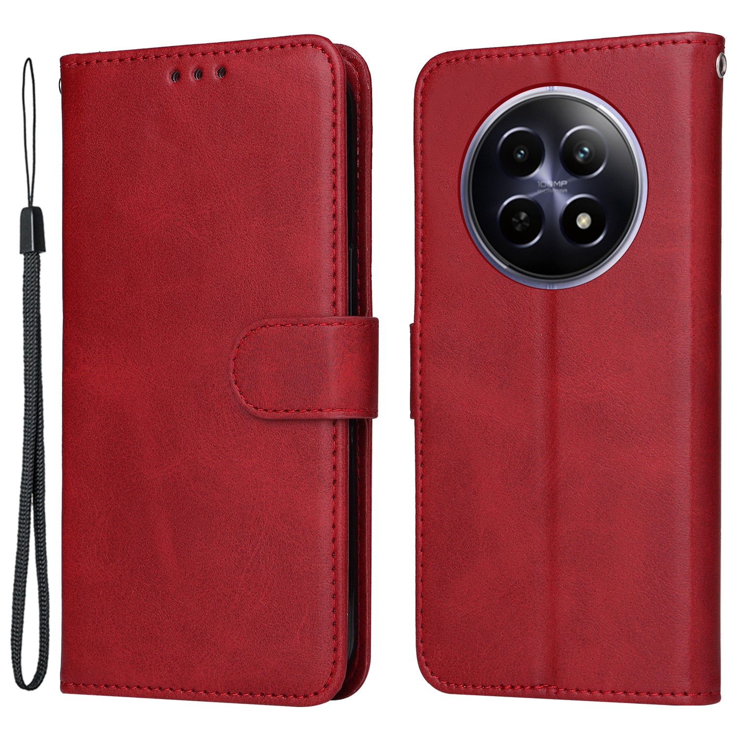 For Realme 12 Case Leather 3 Card Slots Phone Cover with Viewing Stand For Realme 12 Case Leather 3 Card Slots Phone Cover with Viewing Stand